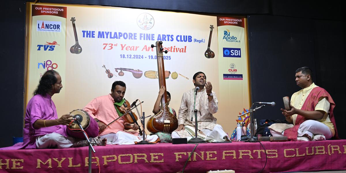 Rithvik Raja with H.N. Bhaskar, J. Vaidyanathan and B.S. Purushottam